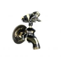 "Little Frederick" Froggie garden tap in antique brass
