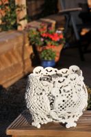 Liliana Large Vintage Cream Flower Planter