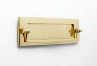 Grantham Solid Brass Victorian letter plate with integral knocker