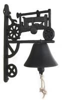 Cast Iron Garden Bell - Tractor