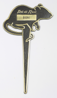 Pet Memorial Sign - Pet At Rest - Brass Mouse