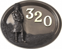 "Scottish Highlander" Bronze House Sign