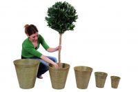 New Moon Lodge contemporary aluminium planters finished in “Serengeti sunset”