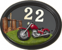 Hand Painted "Classic Cruiser" Motorbike House Sign