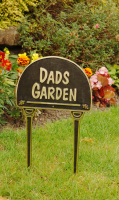 Solid brass & black "Dads Garden" lawn sign