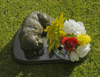 Pet Memorial & integral vase ’Dog at rest’