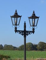 Dual Headed High Mast Column and Lantern Set