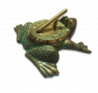 Verdigris Frog Shape Sundial - 200mm