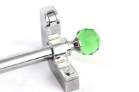 "Palest Emerald" Crystal and Chrome Stair Rods -13mm
