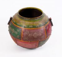 Hand Painted Cultural Style Iron Planter