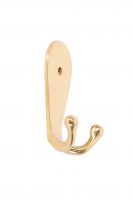 "Inglesburg" Double Hook in solid brass