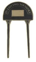 Large Black & Brass In loving Memory Lawn Spike