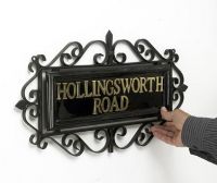 Ornate wrought iron scroll frame