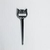 Pet Memorial Sign - Brass Spiked Cat (Pet At Rest)