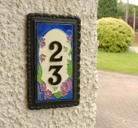 "Spring Lilac" Large House Number Plaque