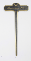 "Love In a Mist" Brass Garden Plant Marker
