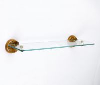 Tudor Rose Glass Shelf Vintage Pine