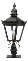 Harrogate Pillar Light and Lantern Set in Black