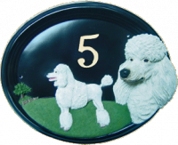 House Number - Hand Painted - Poodle - House Sign
