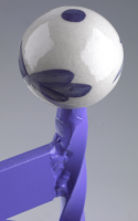 Lilac Boot Scraper with hand painted ceramic balls