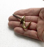 Curtain Tie Back Hook Brass