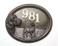 "Tucker" Beagle House Number Sign