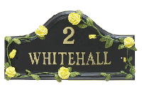 Hand Painted Yellow Rose House Name Sign