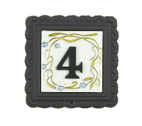 "Cornflower Vines" Small House Number Sign