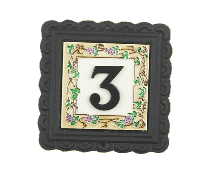 "Summer Grapes" Small Iron & Tile House Number