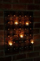 Flower wall art with candle holder
