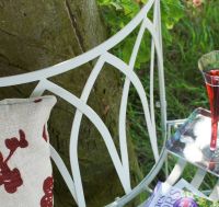 “Maylock Manor” Wrought Style Iron Tree Bench