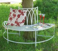 “Maylock Manor” Wrought Style Iron Tree Bench