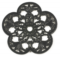 Black Cast Iron Flower Trivet