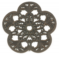 Rustic Cast Iron Flower Trivet