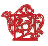 Red Cast Iron Teapot Trivet