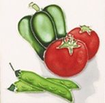 Square Trivet C/W Tomato/Pepper
