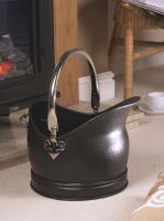"Hinswick" Victorian Black Iron and Nickel Coal Bucket - Large