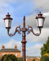 Close-up of the Ornate Lanterns on the Lamp Post Set
