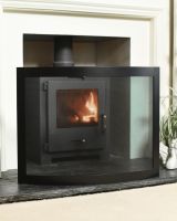 Situ Shot of "Carrowdrock" Contemporary Curved Bespoke Fire Guard 