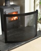 "Carrowdrock" Contemporary Curved Bespoke Fire Guard in Situ