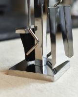 Close-Up of Rectangular Base on "Malborough" Stainless Steel and Wooden Companion Set 62cm