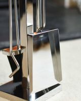 Close-Up of "Malborough" Stainless Steel and Wooden Companion Set 62cm