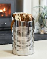 "Mckinley Lodge" Angled Stainless Log and Coal Hod in Situ