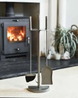 "Riverdale" Tall Pewter Companion Set in Situ