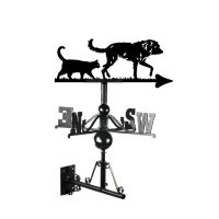 Bedlington Whippet & Cat Weathervane In Situ