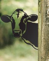 Cow silhouette fence topper garden decoration