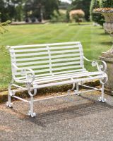 Cream “Chatham" Two Seater Park Bench in Situ