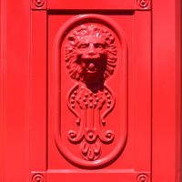 Close-up of the Ornate Design on the Post Box