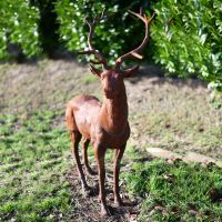 Detailed image of Cast iron Stag sculpture