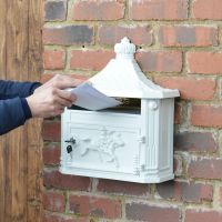 “Frostine White Huntington Wall Mounted Post Box in Situ